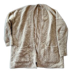 Free People Phantom Long Oversized Cardigan Camel Neutral Wool Blend Small